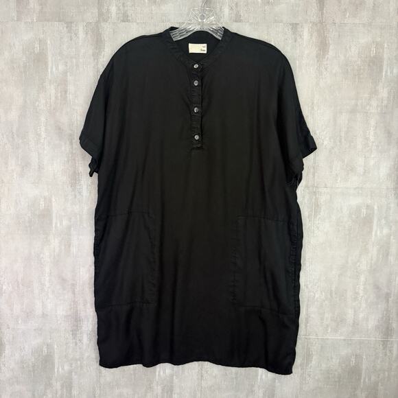 Aritzia Wilfred Free Shirt Dress Women Small Tunic Black Minimalist Boho Pockets - Picture 1 of 9